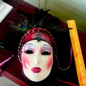 LOWSTART 🎭Lot of 10 Mardi Gras Masquerade Masks,  Ceramic Hand-Painted. 🎭